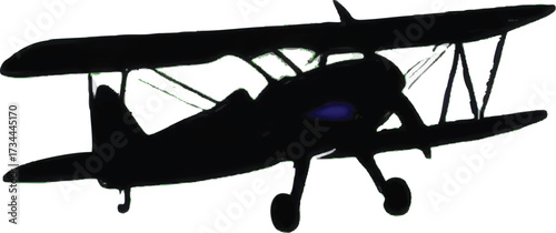 Silhouette of a biplane aircraft airplane vintage