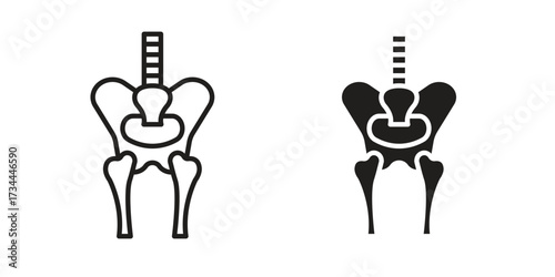 Pelvis icons simple vector set. logo sign symbol set
