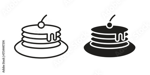 Pancake icons simple vector set. logo sign symbol set