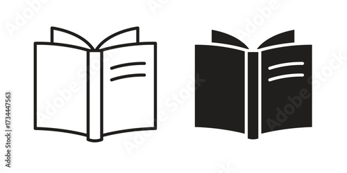 open book icons simple vector set. logo sign symbol set