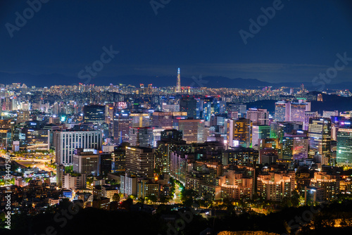 Wallpaper Mural south korea, seoul city and  seoul sky, night view, lotte tower, night view city, seoul city, night lights, outdoor, sunrise, namhansanseong fortress, namhansanseong, seoul south korea, korean, metrop Torontodigital.ca