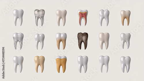 Single Tooth Dental Icons Collection: Clear Visual Representation
