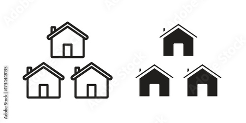 Neighborhood icons simple vector set. logo sign symbol set