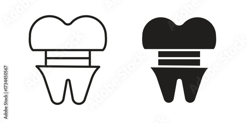 Molar crown icons simple vector set. logo sign symbol set