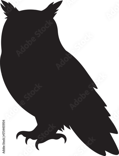 owl silhouette vector illustration minimal owl logo mascot nocturnal bird wildlife emblem ai eps png jpeg