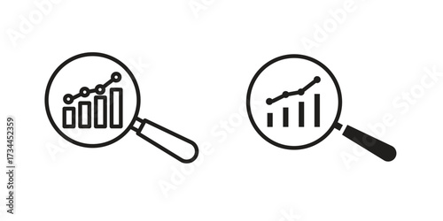 Market research icons simple vector set. logo sign symbol set