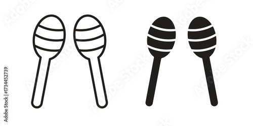 Maracas icons simple vector set. logo sign symbol set