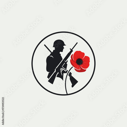 Remembrance Day memorial ceremony honoring veterans and fallen heroes with poppy symbol