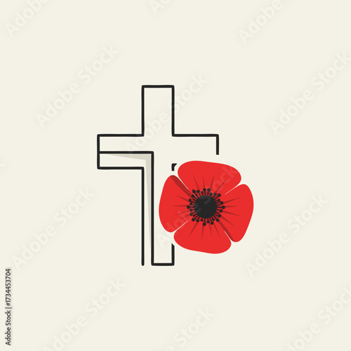 Remembrance Day Memorial Ceremony Honouring Veterans with Red Poppy Symbol