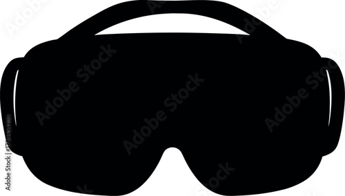 virtual reality headset silhouette, vr box black symbol