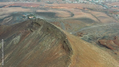 Aerial Drone View of Caldera de Gayria Volcano, Fuerteventura