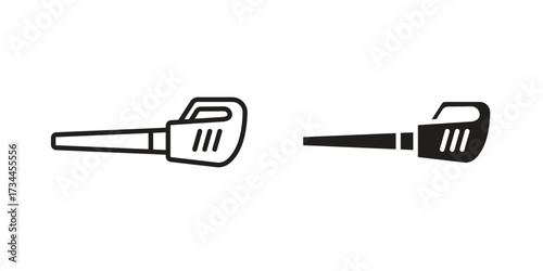 Leaf blower icons simple vector set. logo sign symbol set