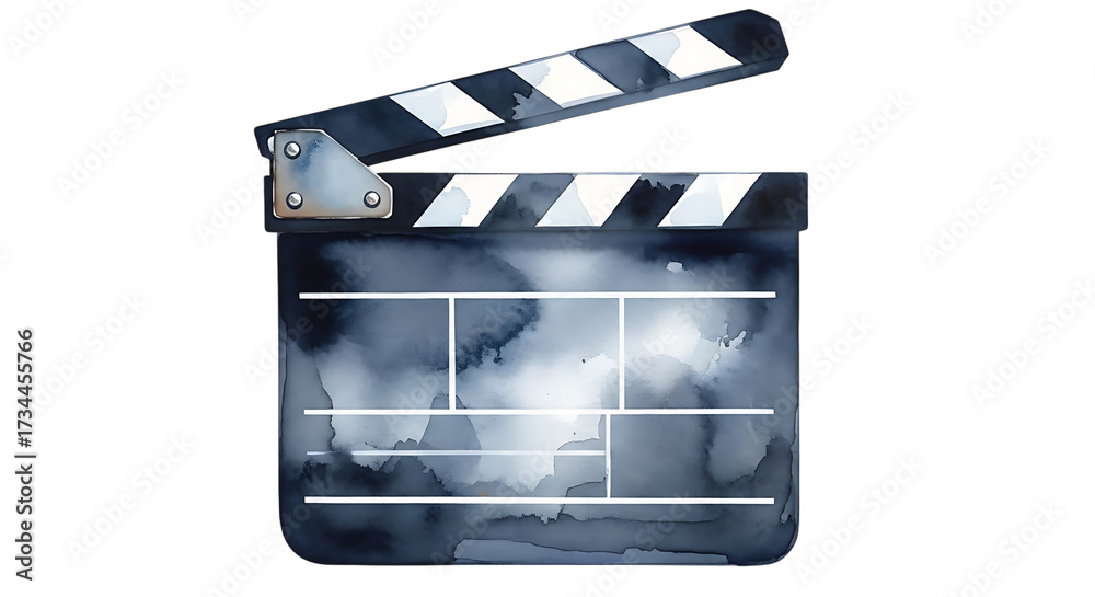 Fototapeta premium Illustration of clapperboard isolated on transparent background