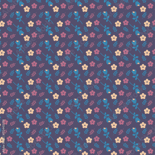 Seamless vector floral and heart pattern wallpaper texture illustration design art decoration fabric