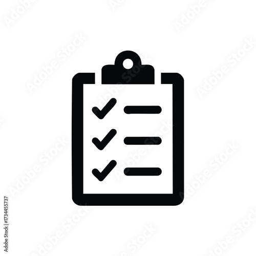 Checklist with multiple items marked off on a clipboard, symbolizing organization, task completion, and productivity in a professional setting