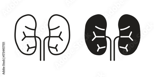 Kidney icons simple vector set. logo sign symbol set