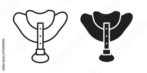 Horse saddle icons simple vector set. logo sign symbol set