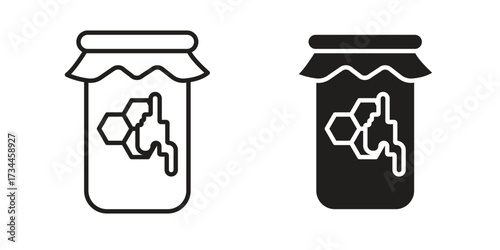 Honey jar icons simple vector set. logo sign symbol set