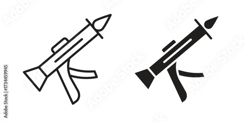 Grenade Launcher icons simple vector set. logo sign symbol set