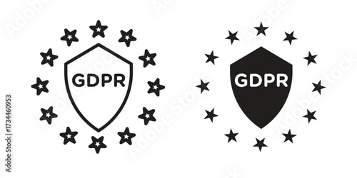 GDPR icons simple vector set. logo sign symbol set