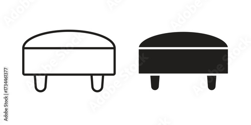 Footstool icons simple vector set. logo sign symbol set