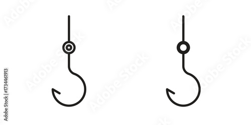 Fishing Hook icons simple vector set. logo sign symbol set