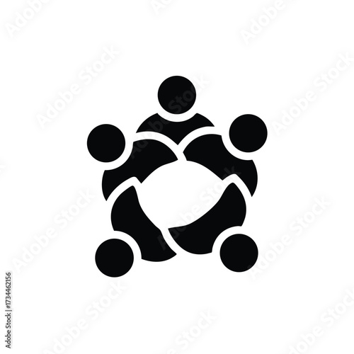 Group of five diverse individuals standing in a circle with arms around each other's shoulders, symbolizing teamwork and unity