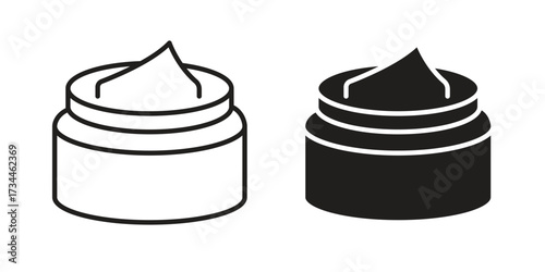 Facial cream icons simple vector set. logo sign symbol set