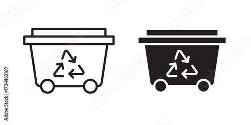 Dumpster icons simple vector set. logo sign symbol set