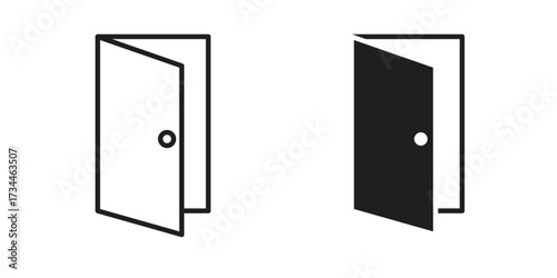 Door icons simple vector set. logo sign symbol set