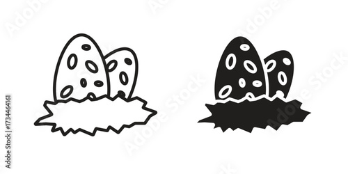 Dinosaur egg icons simple vector set. logo sign symbol set