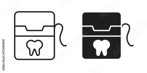 Dental floss icons simple vector set. logo sign symbol set
