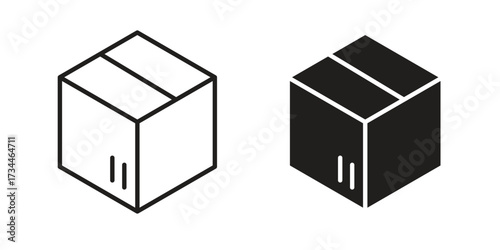 Delivering box icons simple vector set. logo sign symbol set