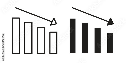 Decrease icons simple vector set. logo sign symbol set