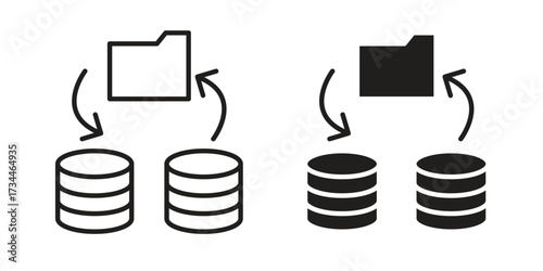 Data Migration icons simple vector set. logo sign symbol set