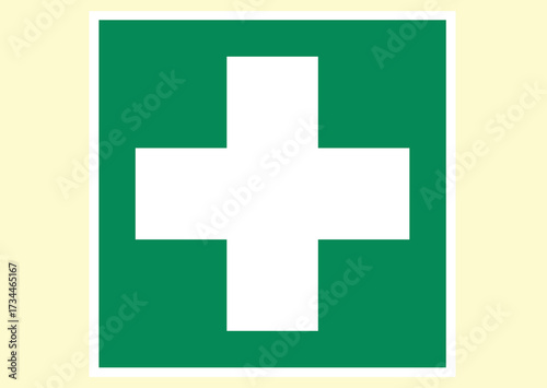 First aid sign, vector icon illustration