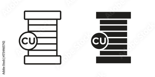 Copper icons simple vector set. logo sign symbol set