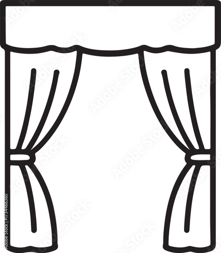 stage curtains opening to reveal an empty space or backdrop