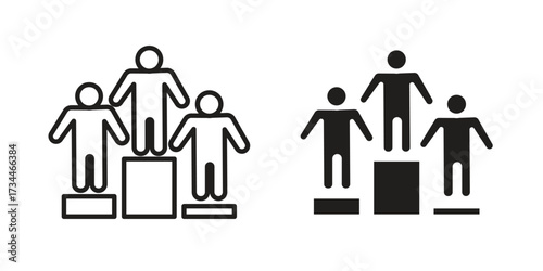 Competitors icons simple vector set. logo sign symbol set