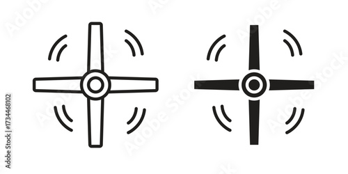 Ceiling fan icons simple vector set. logo sign symbol set