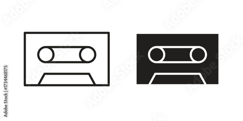Cassette tape icons simple vector set. logo sign symbol set