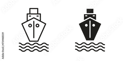 Cargo Ship icons simple vector set. logo sign symbol set