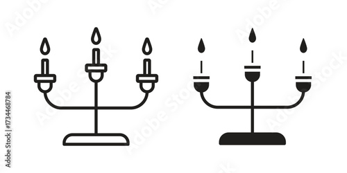 Candelabra icons simple vector set. logo sign symbol set