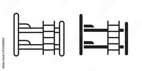 Bunk bed icons simple vector set. logo sign symbol set