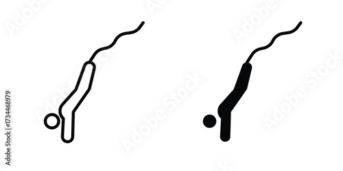 Bungee jumping icons simple vector set. logo sign symbol set