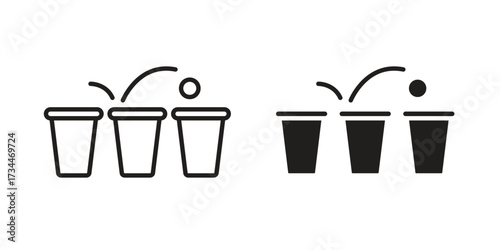 Beer pong icons simple vector set. logo sign symbol set