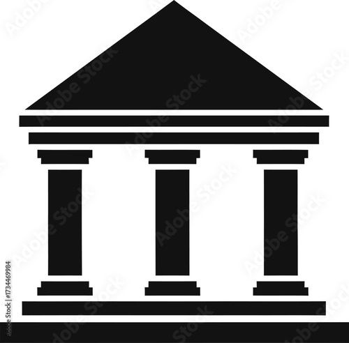 Classic greek revival building facade with columns