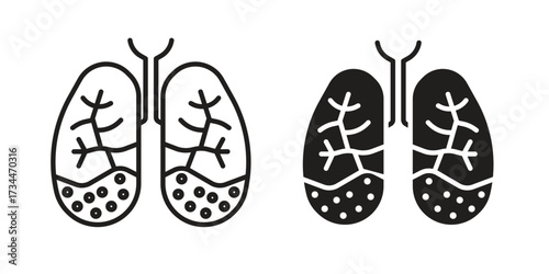 Asthma icons simple vector set. logo sign symbol set