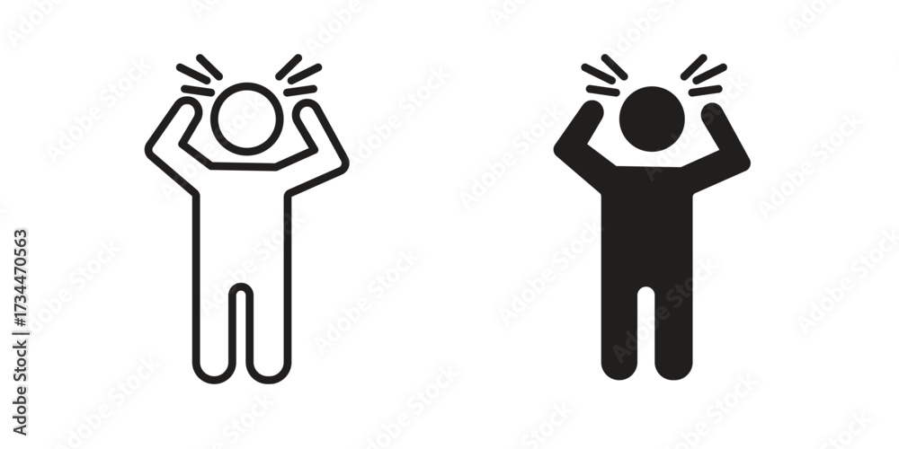 Obraz premium Angry human icons simple vector set. logo sign symbol set