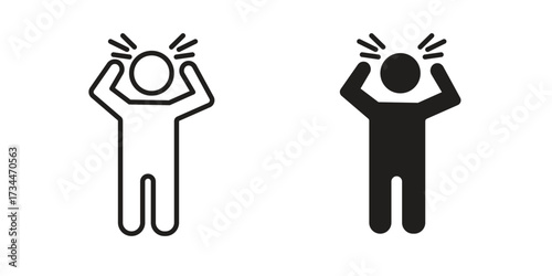 Angry human icons simple vector set. logo sign symbol set